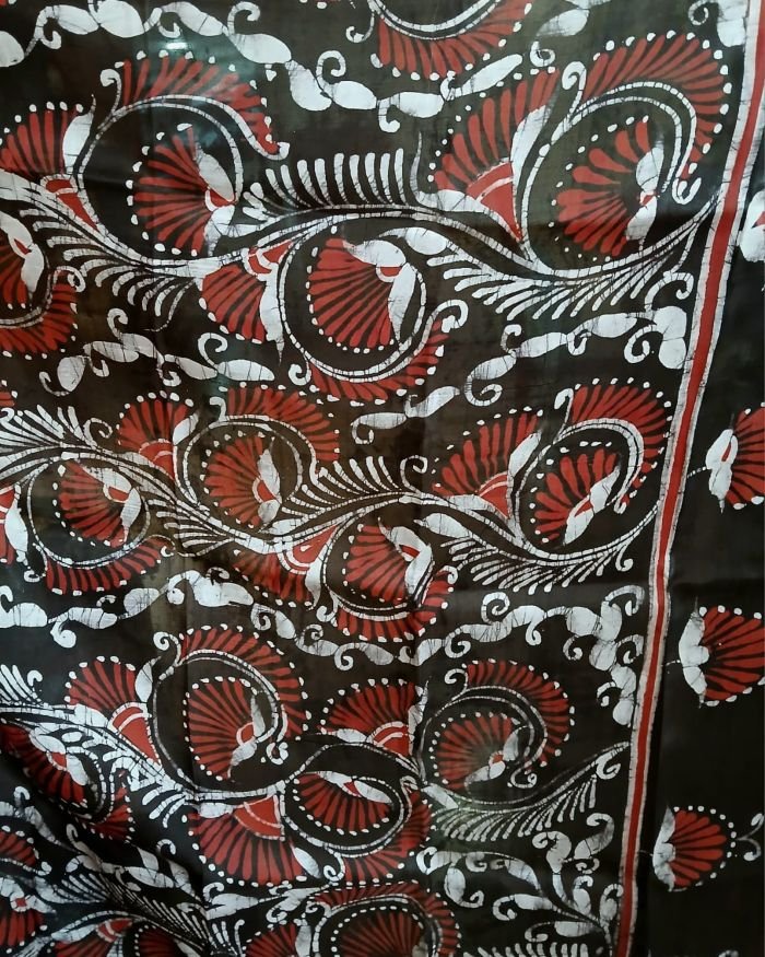 Batik Silk Saree from Murshidabad – (BSSM0004) - Image 5