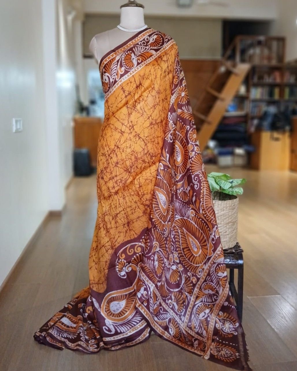 Batik Silk Saree from Murshidabad – (BSSM0005)