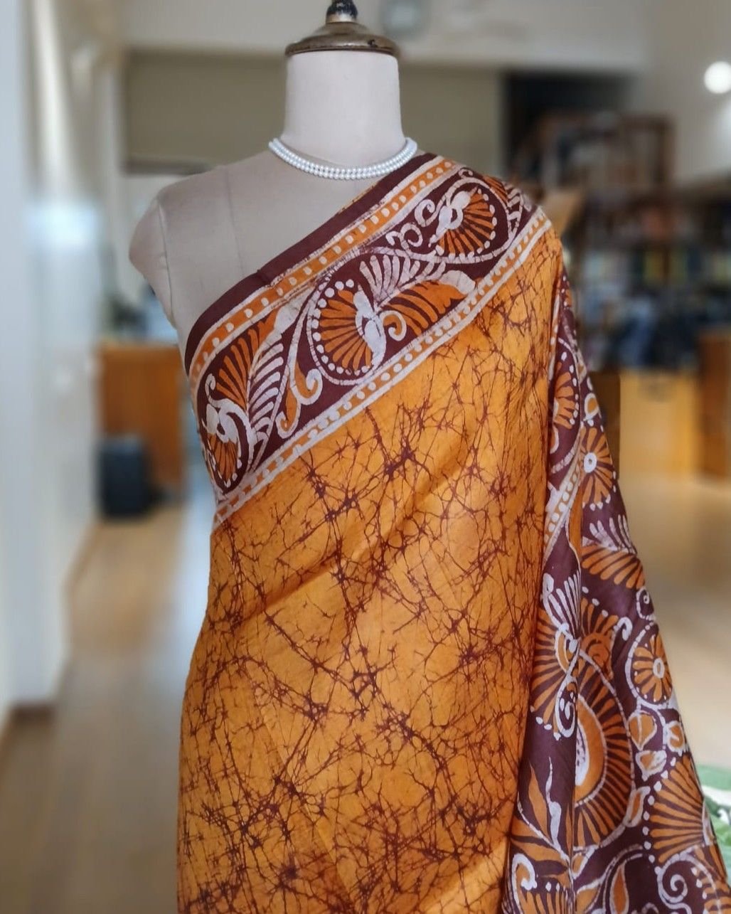 Batik Silk Saree from Murshidabad – (BSSM0005) - Image 2