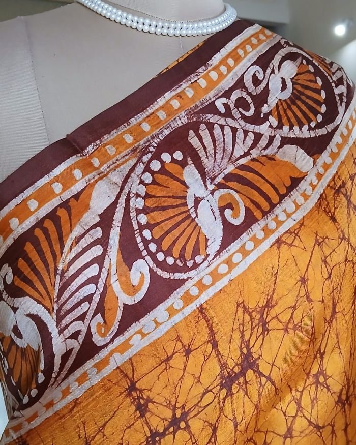 Batik Silk Saree from Murshidabad – (BSSM0005) - Image 3
