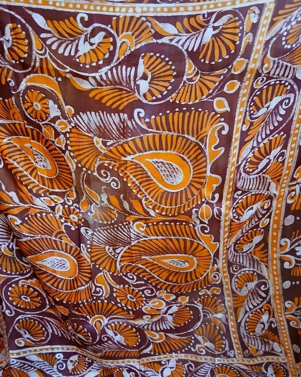 Batik Silk Saree from Murshidabad – (BSSM0005) - Image 5