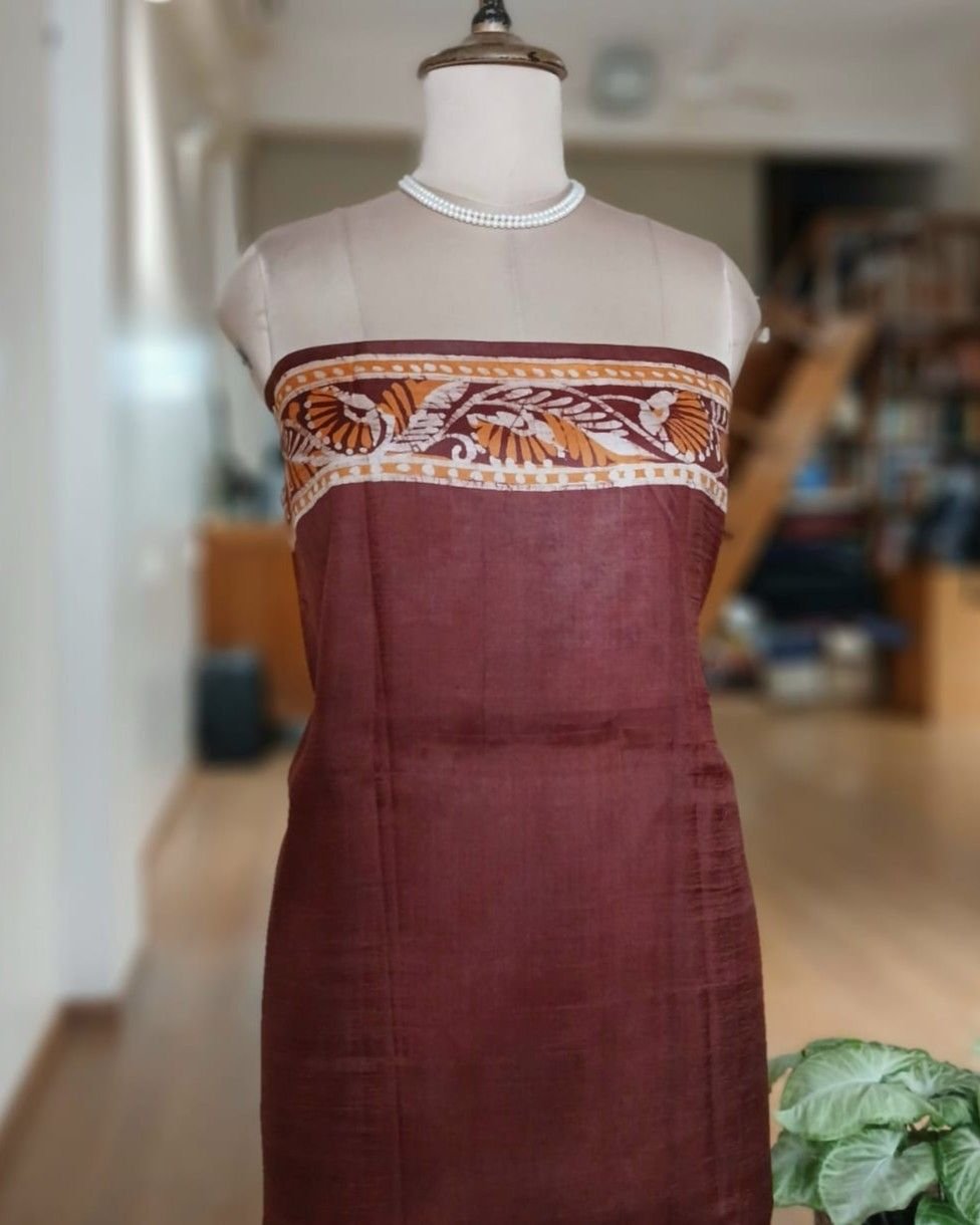 Batik Silk Saree from Murshidabad – (BSSM0005) - Image 7