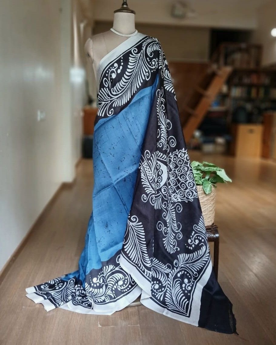 Batik Silk Saree from Murshidabad – (BSSM0007)