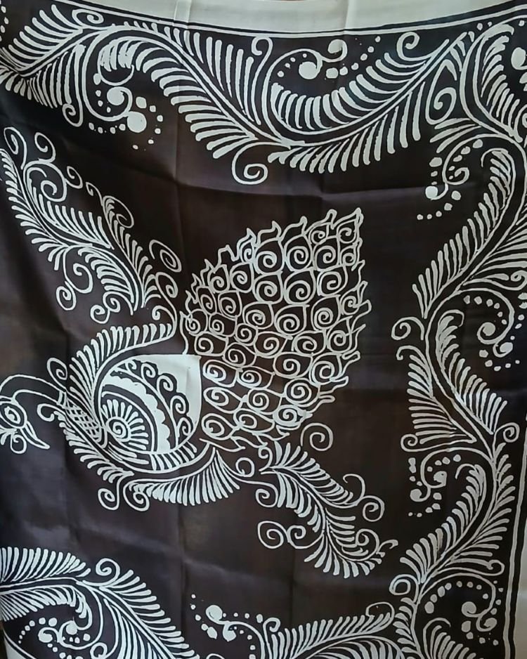 Batik Silk Saree from Murshidabad – (BSSM0007) - Image 5