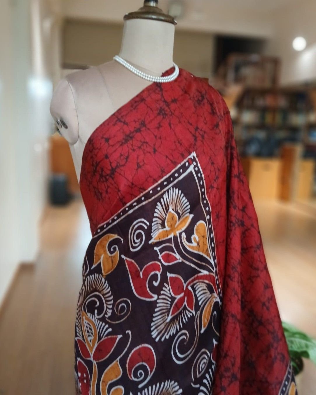 Batik Silk Saree from Murshidabad – (BSSM0008) - Image 2