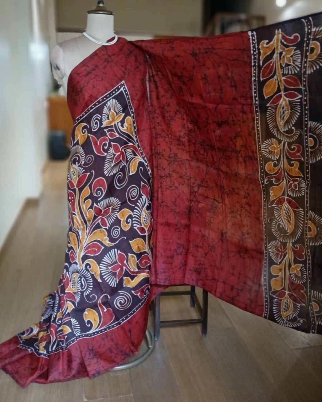 Batik Silk Saree from Murshidabad – (BSSM0008) - Image 3