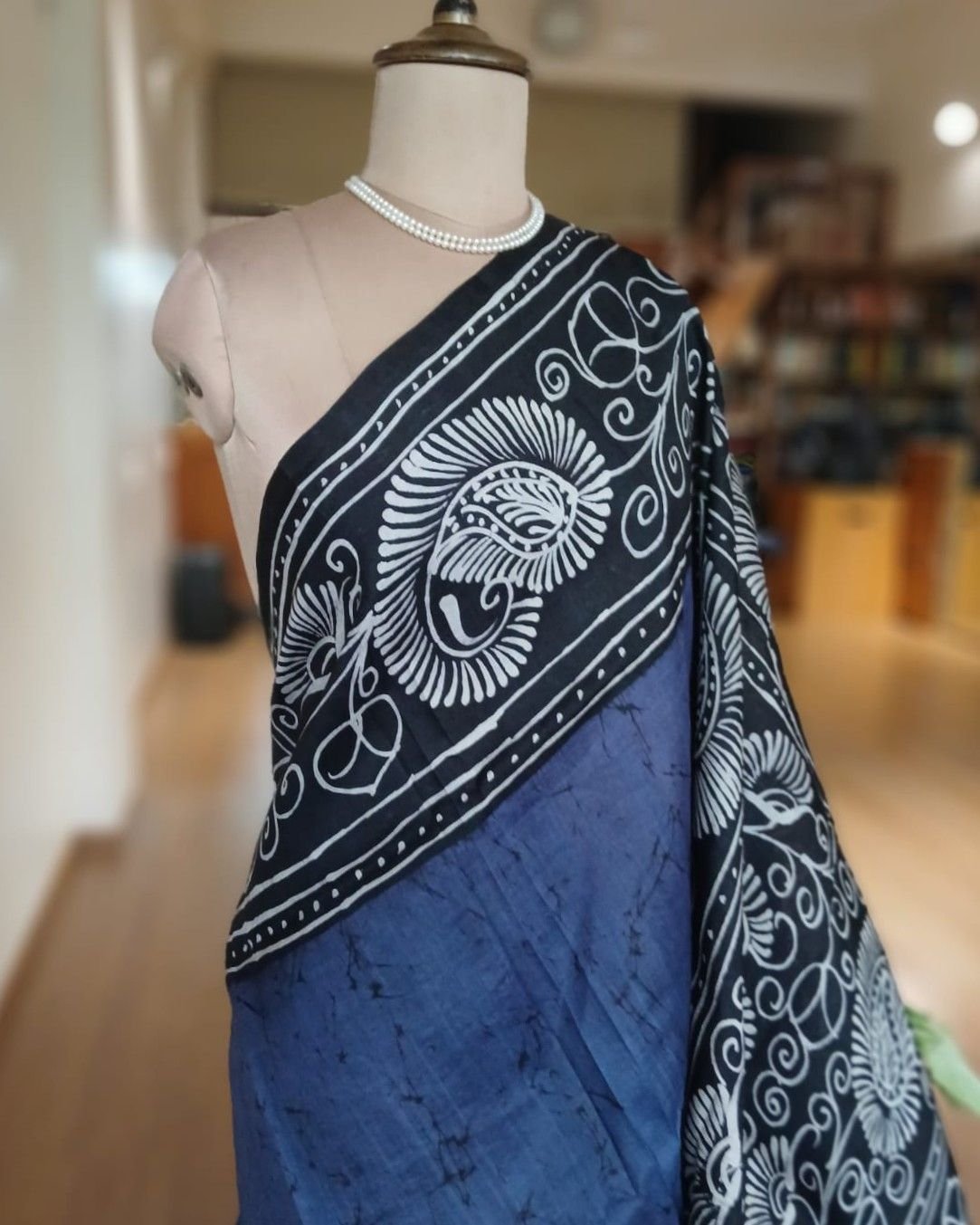 Batik Silk Saree from Murshidabad – (BSSM0009) - Image 2