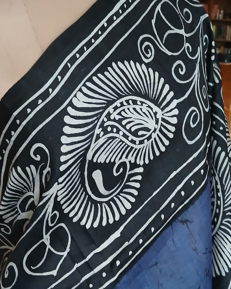 Batik Silk Saree from Murshidabad – (BSSM0009) - Image 3