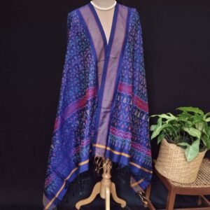 Silk-cotton Ikat Dupatta from Telengana – (SCDT0047)