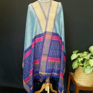 Silk-cotton Ikat Dupatta from Telengana – (SCDT0044)