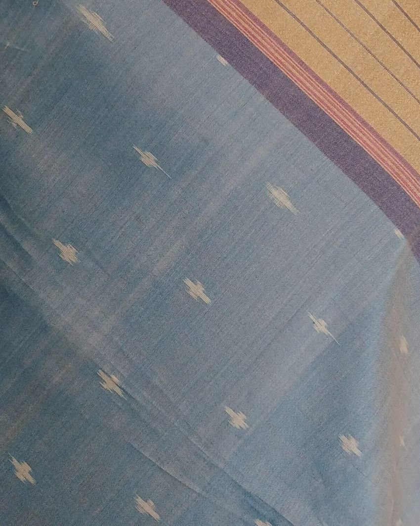 Silk-cotton Ikat Dupatta from Telengana – (SCDT0044) - Image 3