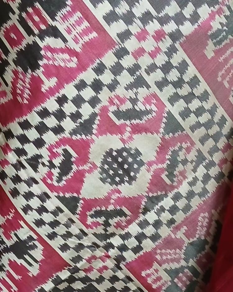 Auspicious Yantra-Motif Pure Silk Ikat Saree - (NZIS0009) - Image 4