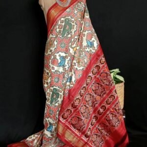 Figurative Pure Silk Ikat Saree - (NZIS0018)