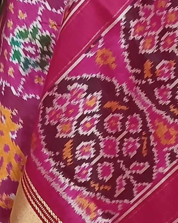 Figurative Pure Silk Ikat Saree - (NZIS0015) - Image 5