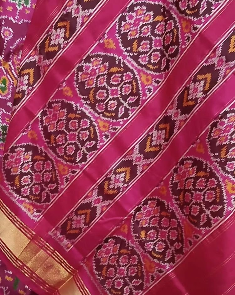 Figurative Pure Silk Ikat Saree - (NZIS0015) - Image 6