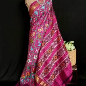 Figurative Pure Silk Ikat Saree - (NZIS0017)