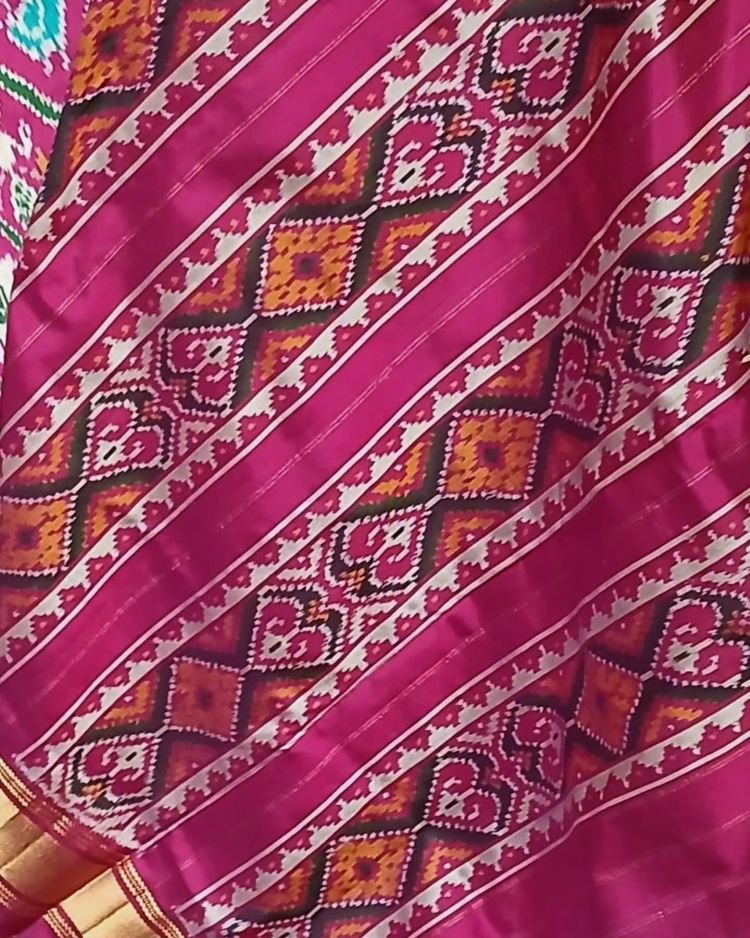 Figurative Pure Silk Ikat Saree - (NZIS0017) - Image 6