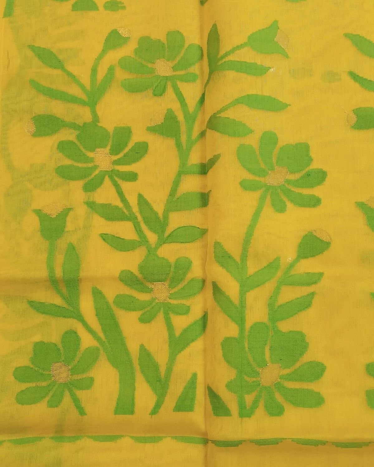 Hand Jamdani in Mulberry Silk with Floral Motifs – (SJMS1195) - Image 6