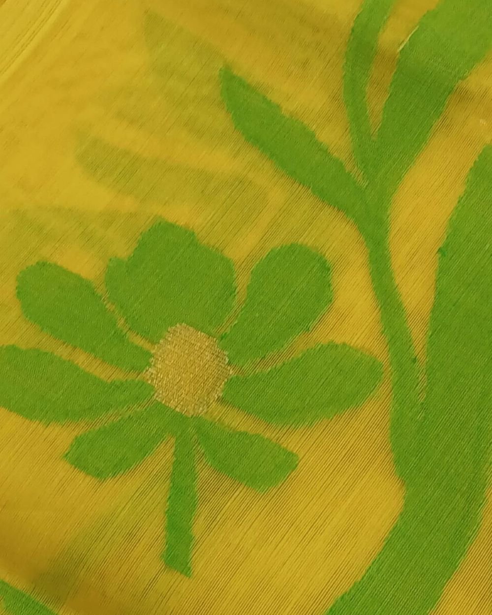 Hand Jamdani in Mulberry Silk with Floral Motifs – (SJMS1195) - Image 7