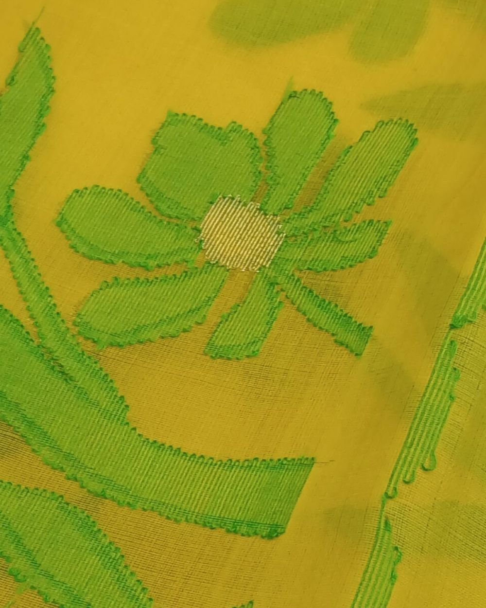 Hand Jamdani in Mulberry Silk with Floral Motifs – (SJMS1195) - Image 8