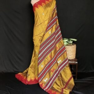 Natural Dyes Kotpad in Tussar Silk Weft and Cotton Warp - (CTKS0030)