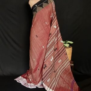 Natural Dyes Kotpad in Tussar Silk Weft and Cotton Warp - (CTKS0031)