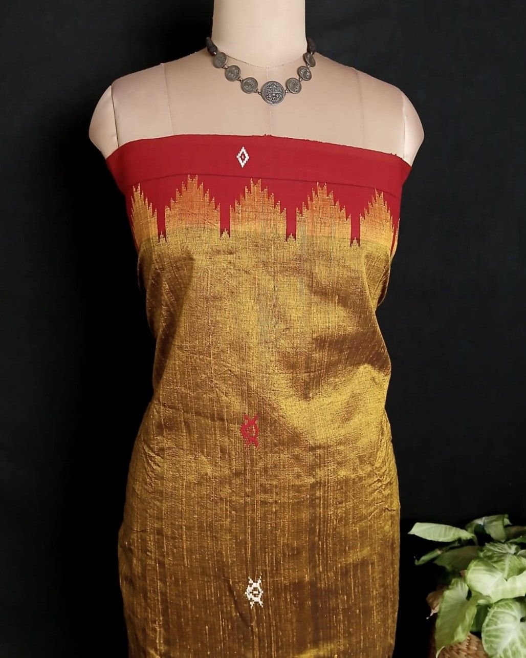 Natural Dyes Kotpad in Tussar Silk Weft and Cotton Warp - (CTKS0032) - Image 10