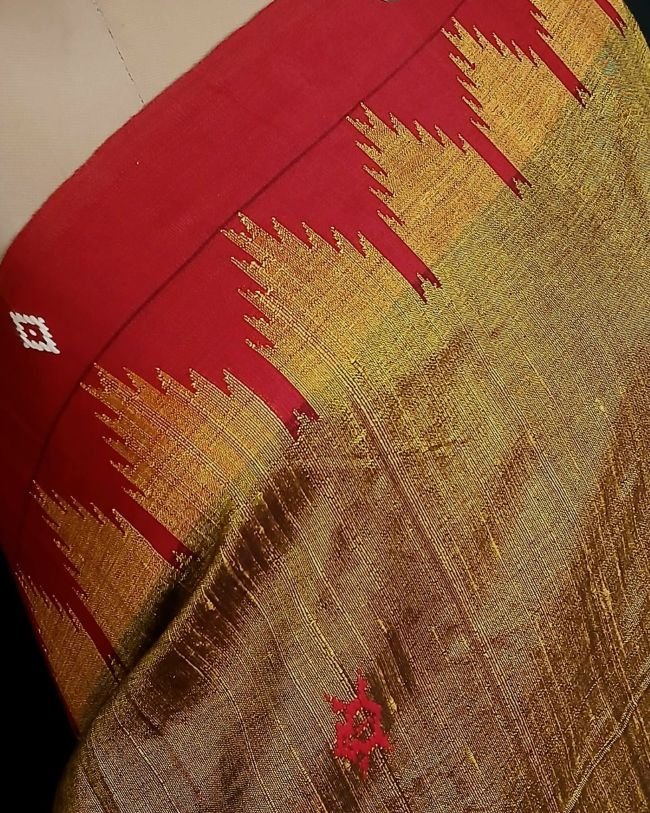 Natural Dyes Kotpad in Tussar Silk Weft and Cotton Warp - (CTKS0032) - Image 3