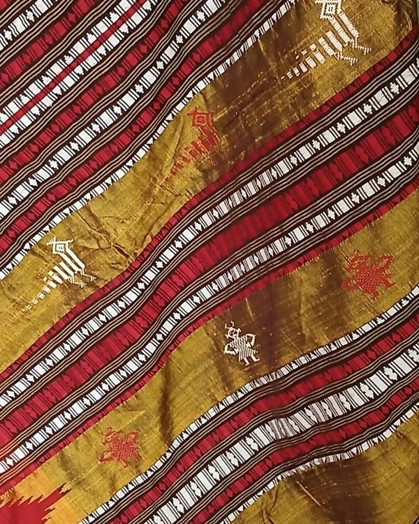 Natural Dyes Kotpad in Tussar Silk Weft and Cotton Warp - (CTKS0032) - Image 4