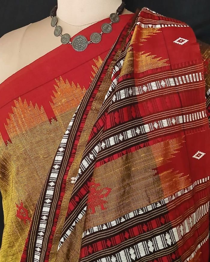 Natural Dyes Kotpad in Tussar Silk Weft and Cotton Warp - (CTKS0032) - Image 7