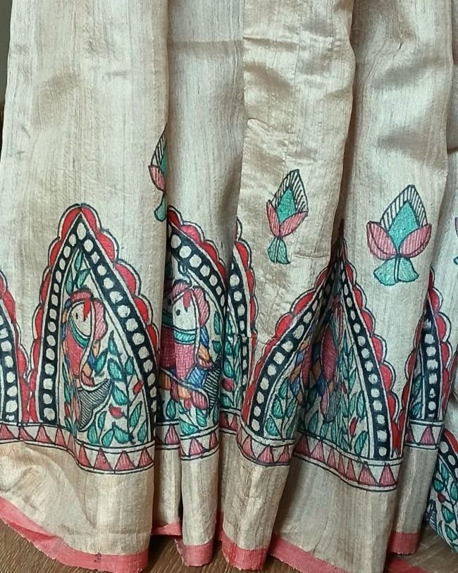 Madhubani on Tussar Silk – (MADT0056) - Image 2