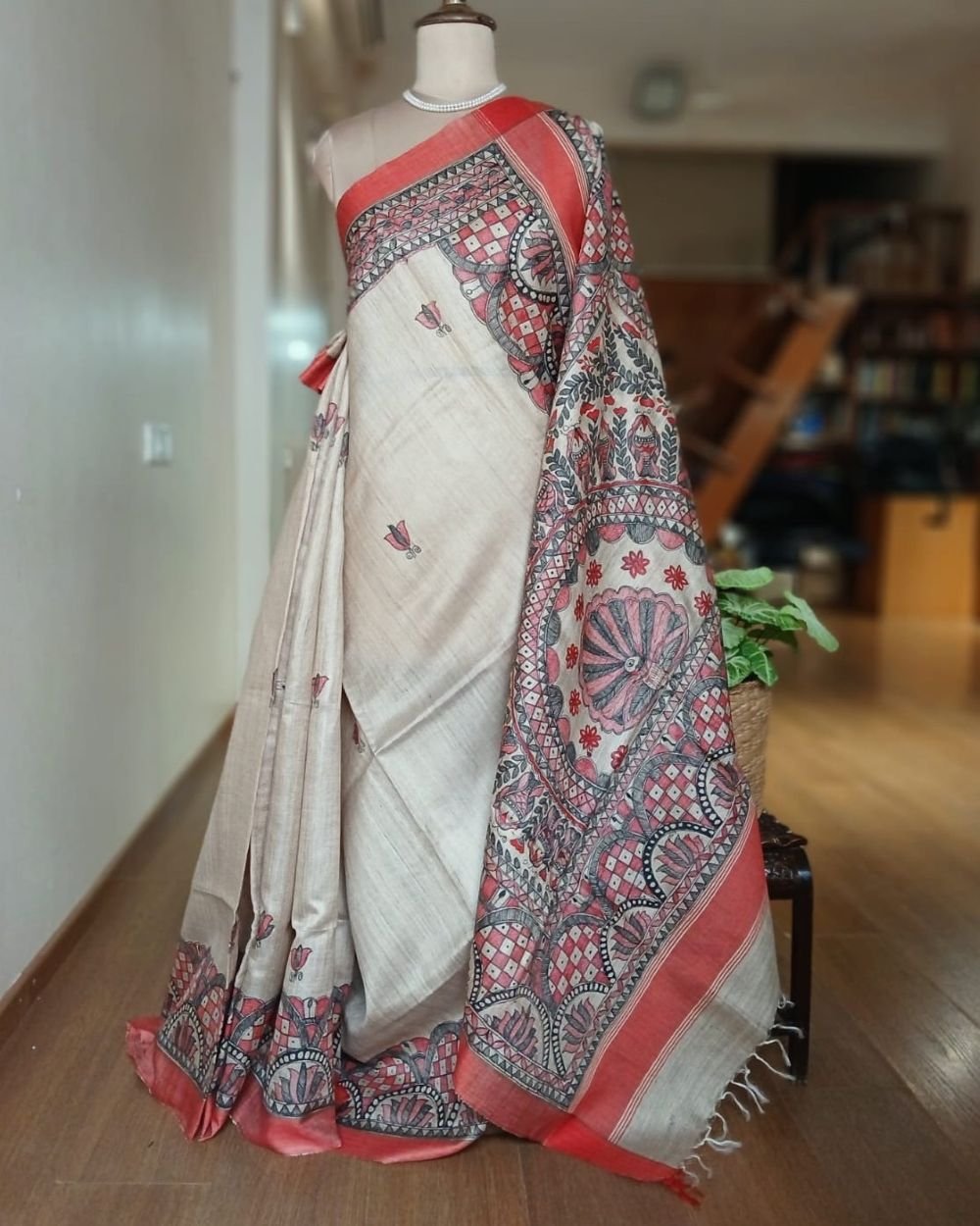 Madhubani on Tussar Silk – (MADT0055)