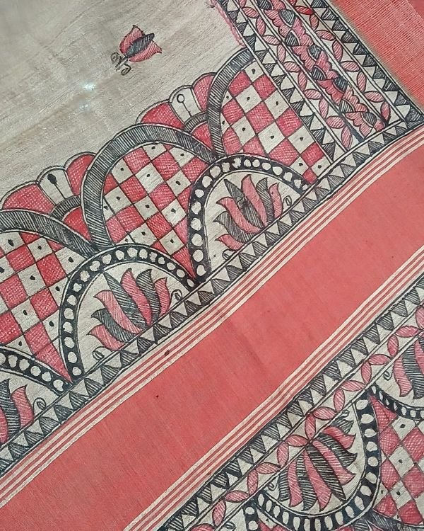 Madhubani on Tussar Silk – (MADT0055) - Image 6