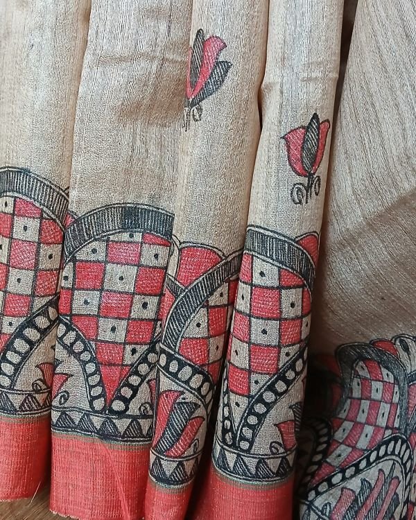 Madhubani on Tussar Silk – (MADT0055) - Image 7