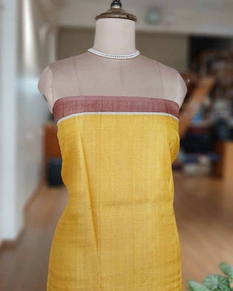 Handpainted Tussar Silk Saree - (HTSS0009) - Image 7