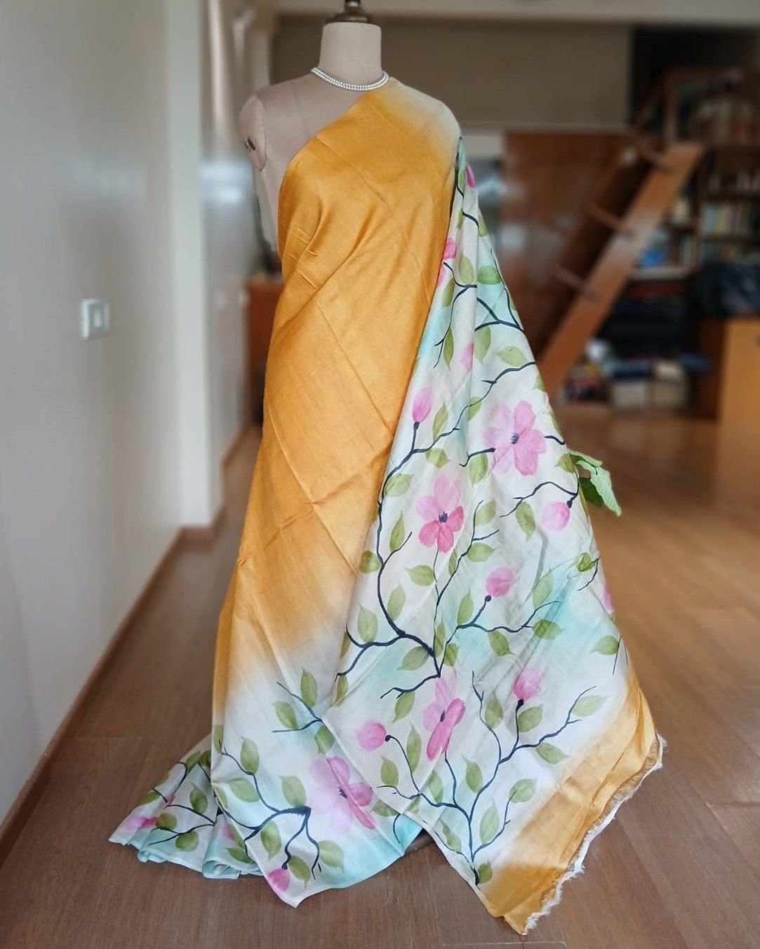 Handpainted Tussar Silk Saree - (HTSS0011)
