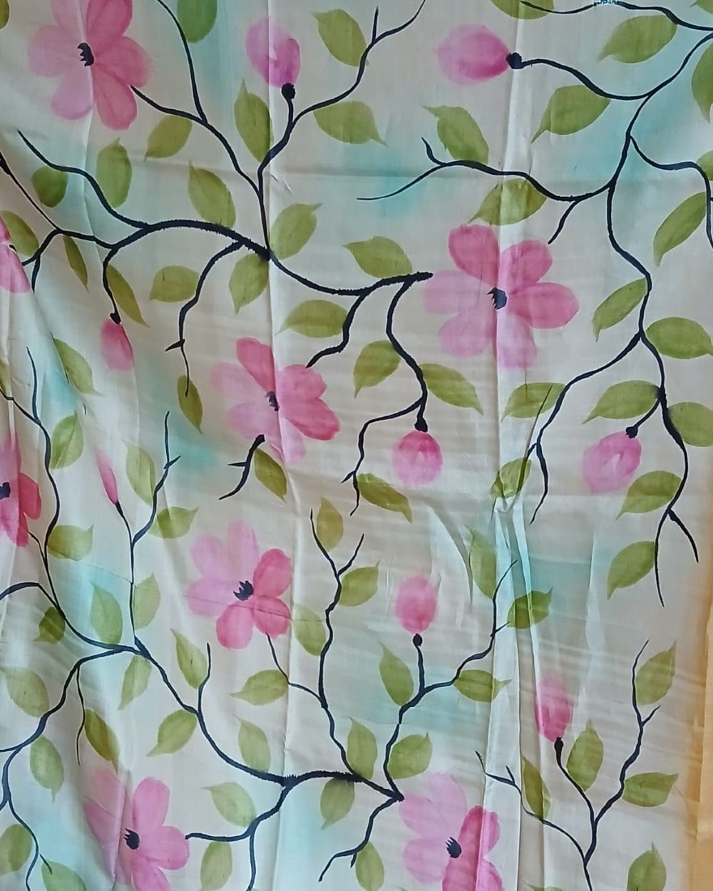 Handpainted Tussar Silk Saree - (HTSS0011) - Image 4