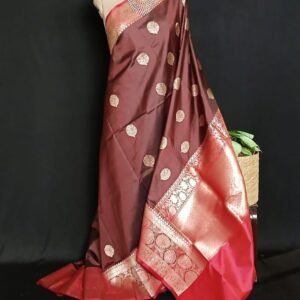 Banarasi Contrast Border Pure Katan Silk Saree – (BPKS1004)