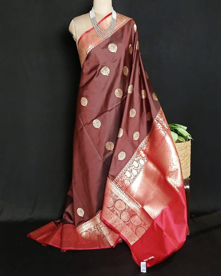 Banarasi Contrast Border Pure Katan Silk Saree – (BPKS1004)