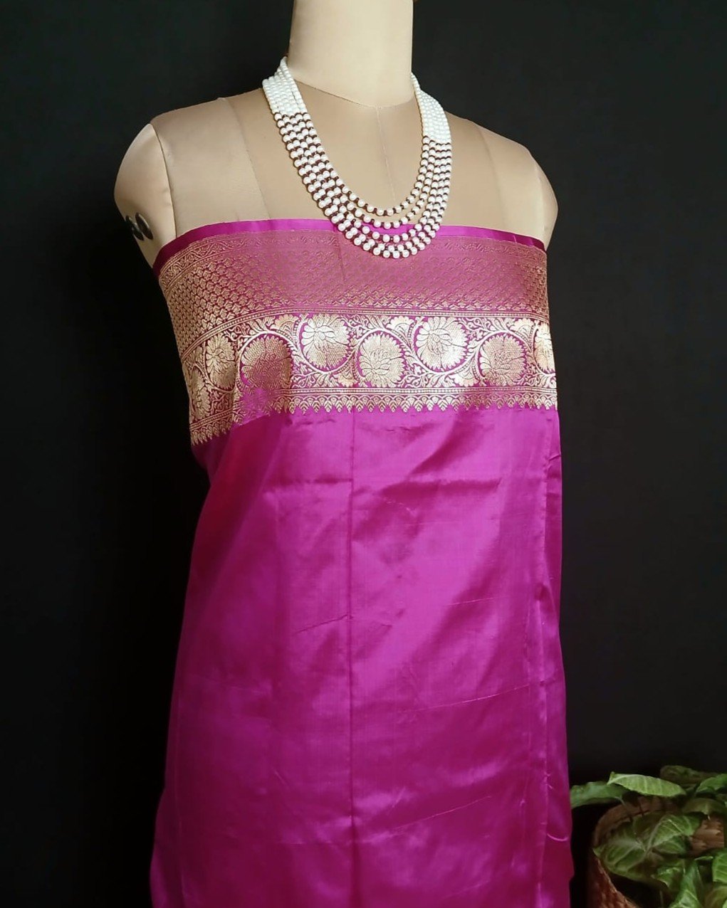 Banarasi Contrast Border Pure Katan Silk Saree - (BPKS1001) - Image 8