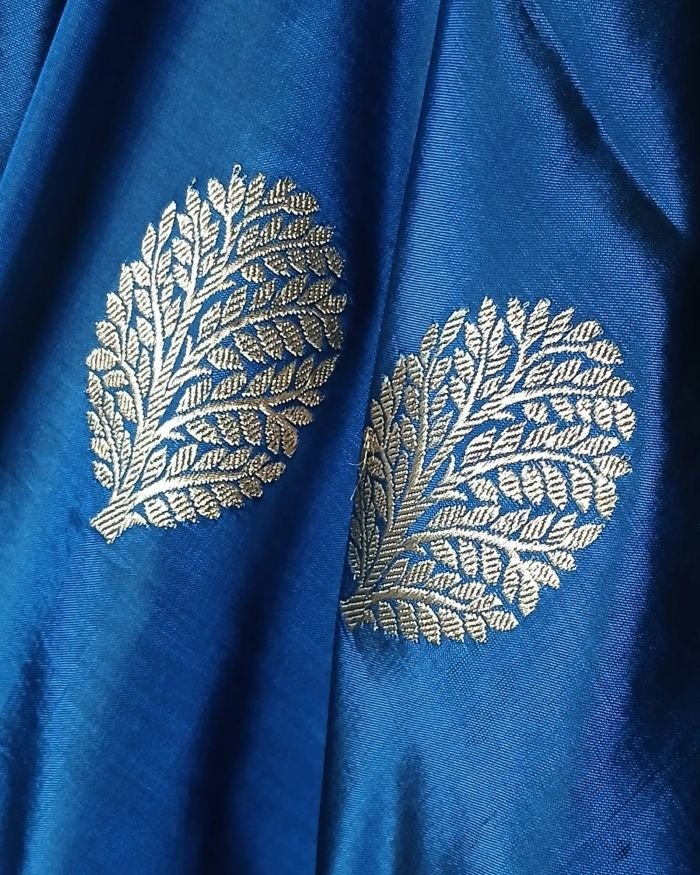 Banarasi Contrast Border Pure Katan Silk Saree - (BPKS1001) - Image 4