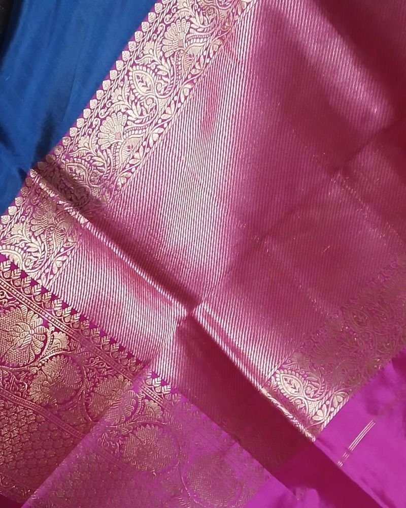 Banarasi Contrast Border Pure Katan Silk Saree - (BPKS1001) - Image 5