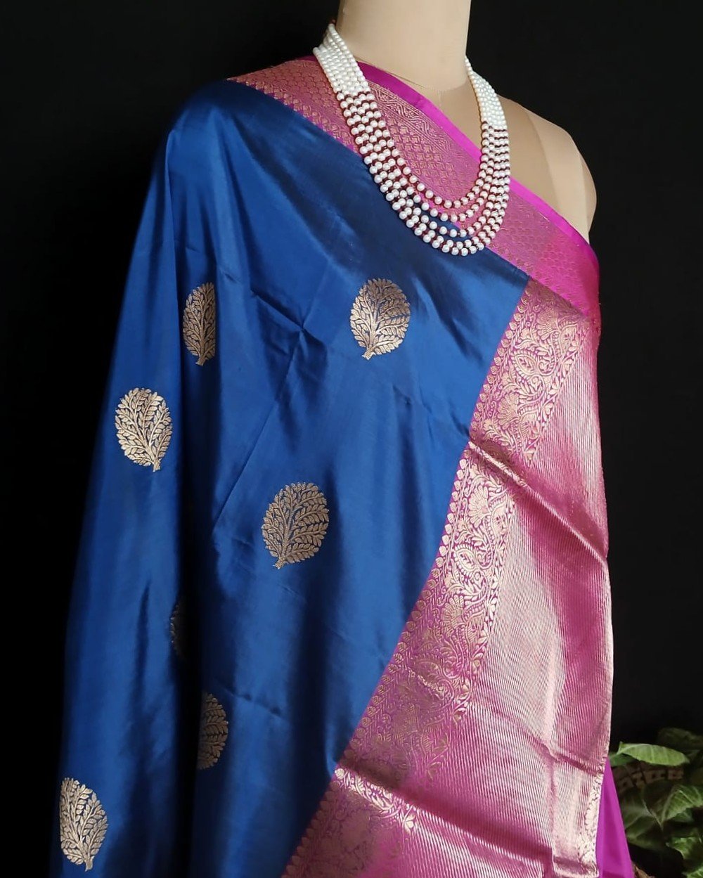 Banarasi Contrast Border Pure Katan Silk Saree - (BPKS1001) - Image 7