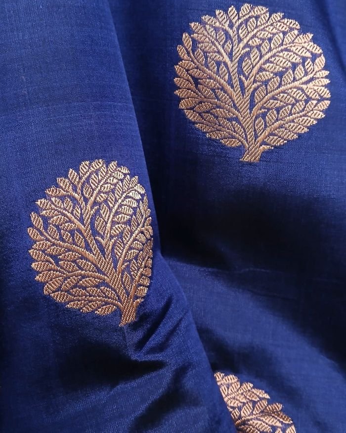 Banarasi Contrast Border Pure Katan Silk Saree – (BPKS1002) - Image 4