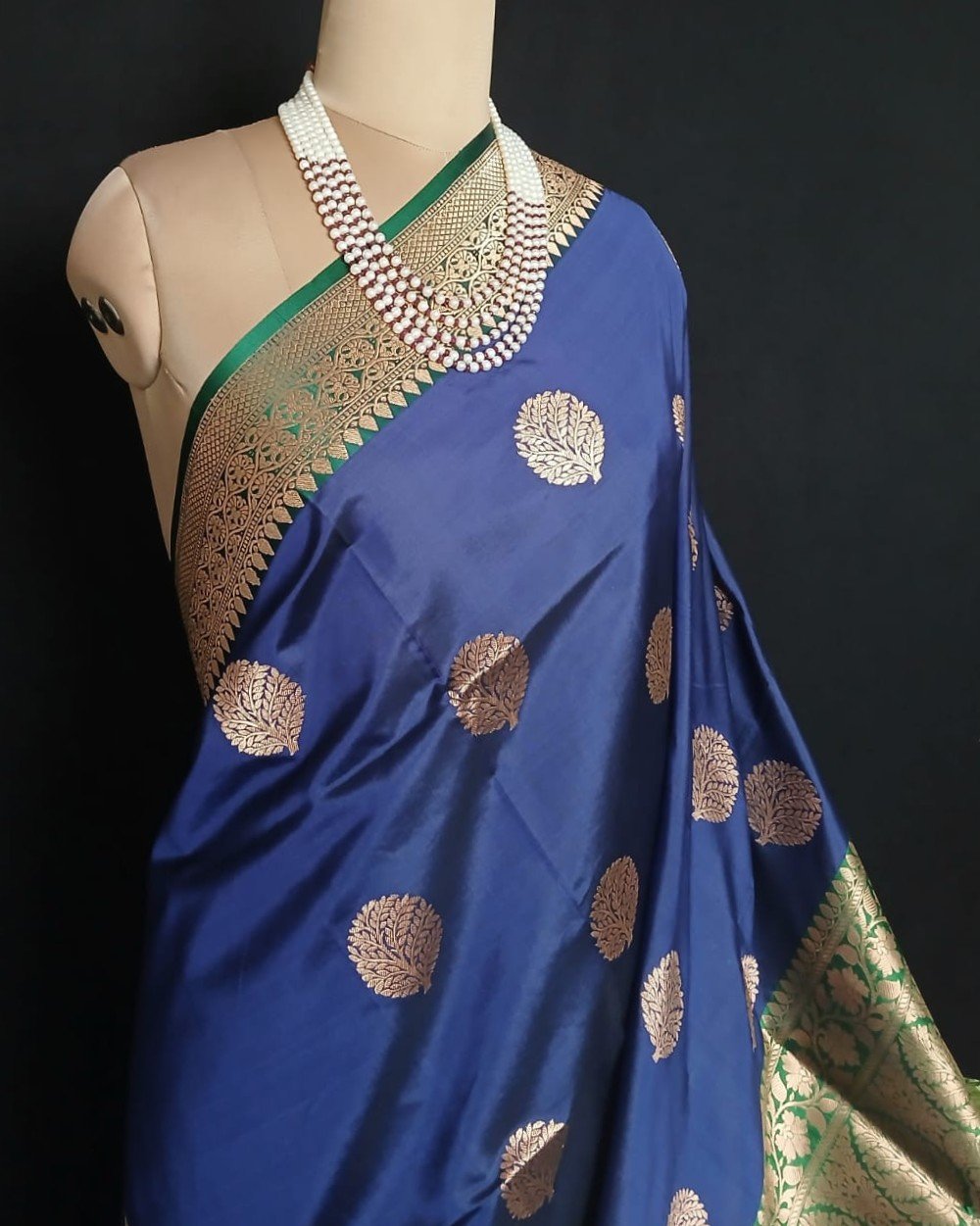 Banarasi Contrast Border Pure Katan Silk Saree – (BPKS1002) - Image 2