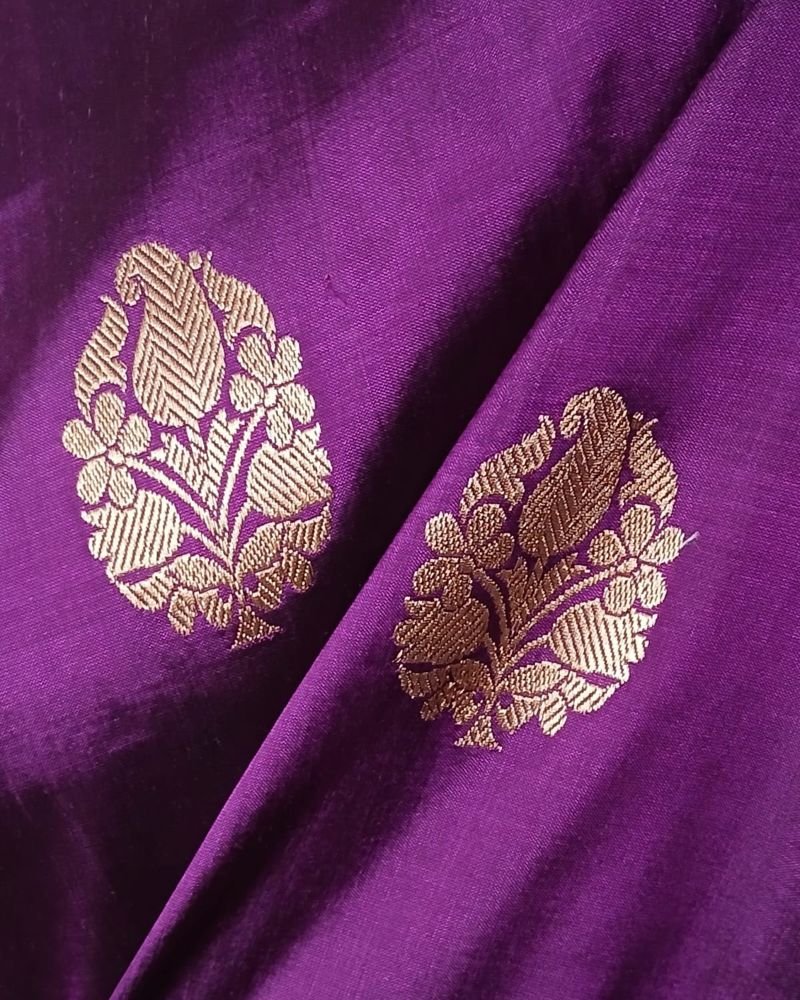 Banarasi Contrast Border Pure Katan Silk Saree – (BPKS1003) - Image 4