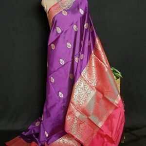 Banarasi Contrast Border Pure Katan Silk Saree – (BPKS1003)