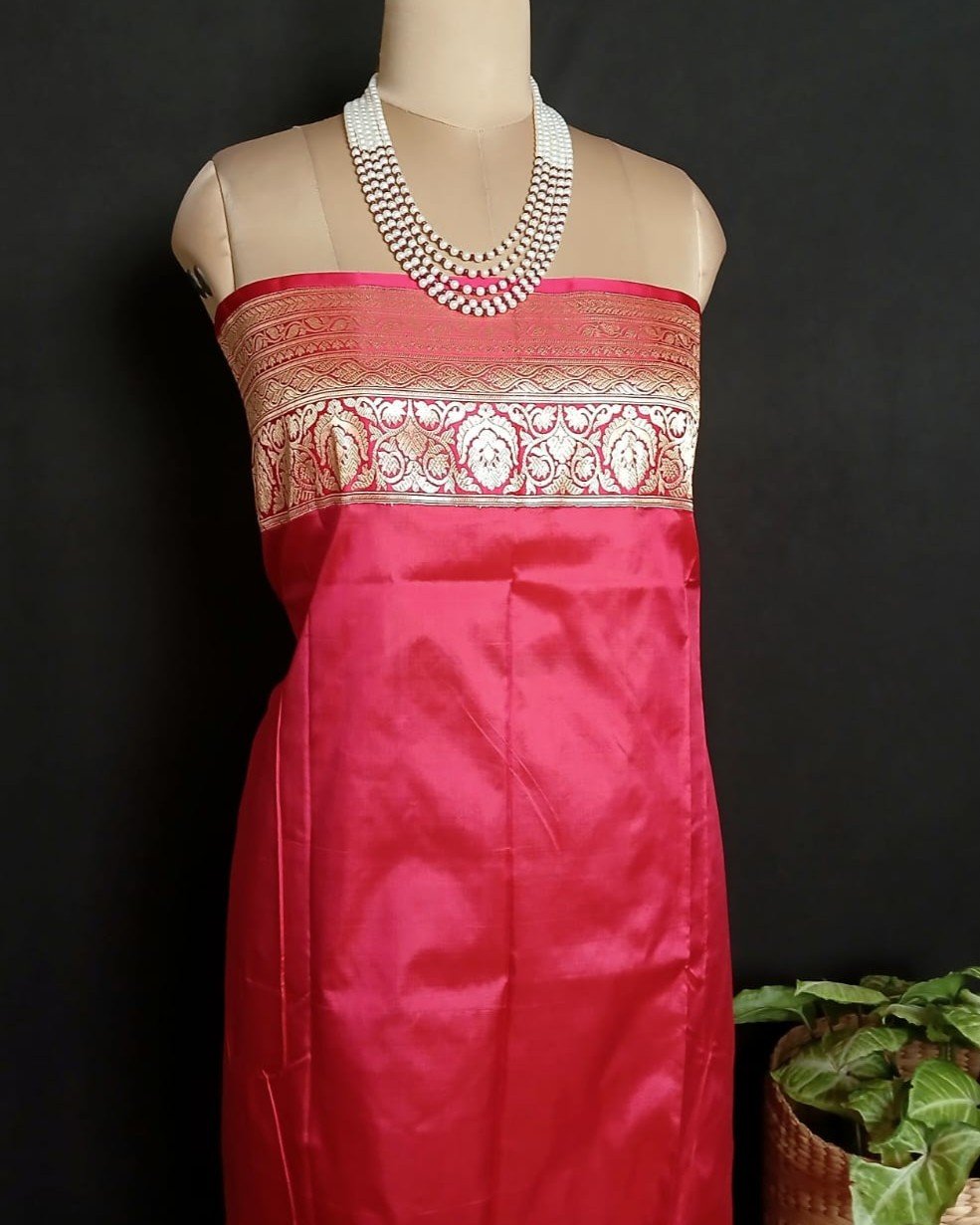 Banarasi Contrast Border Pure Katan Silk Saree – (BPKS1003) - Image 8