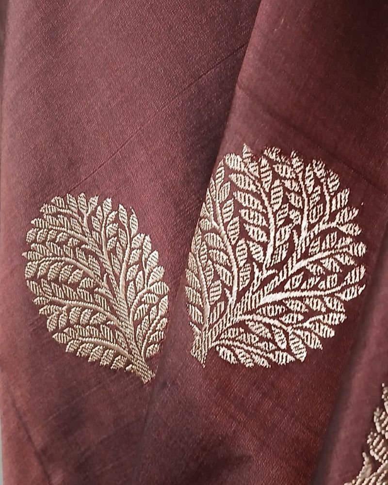Banarasi Contrast Border Pure Katan Silk Saree – (BPKS1004) - Image 4