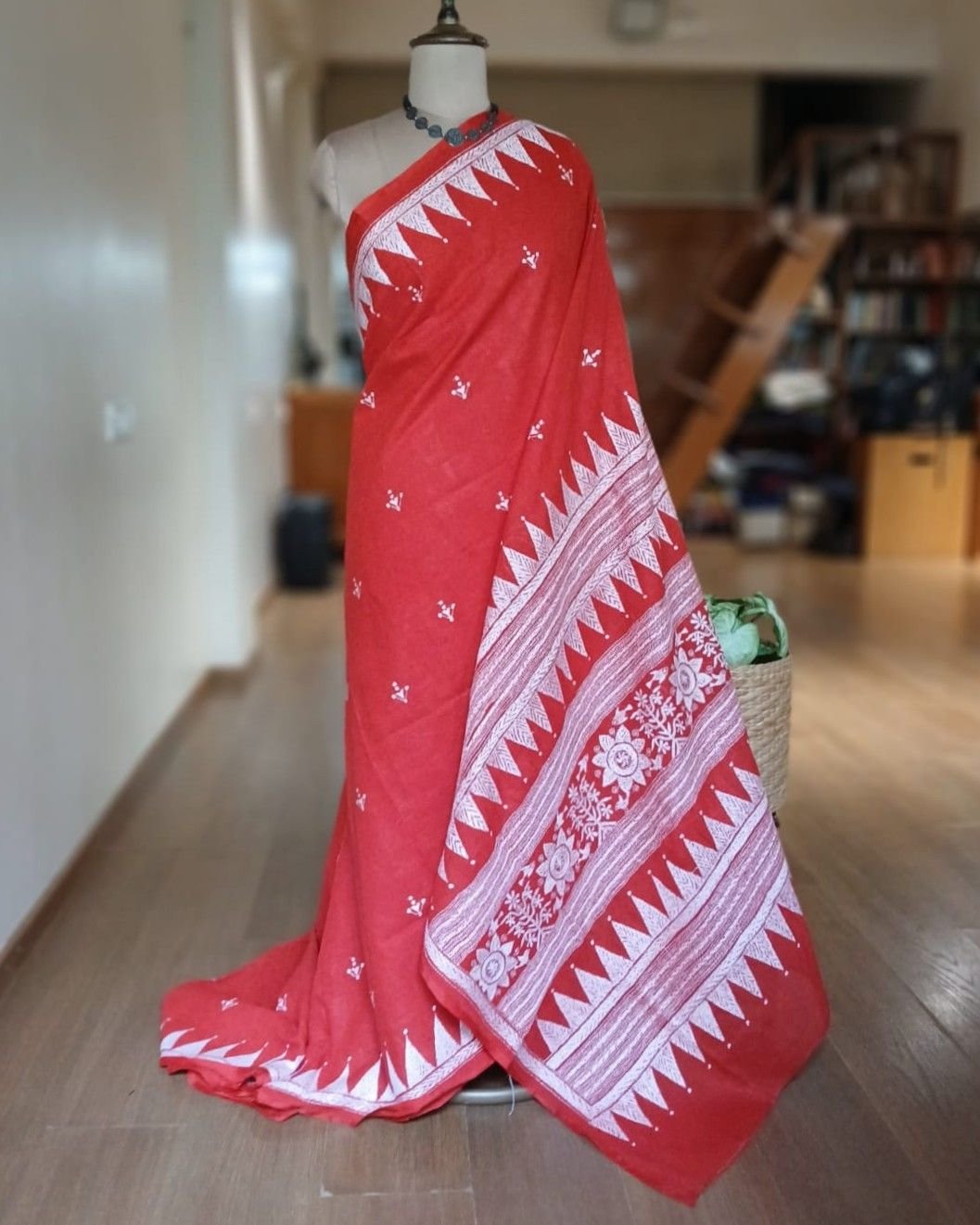 Cotton Kantha Saree from Santiniketan – (KNCS1080) - Image 2